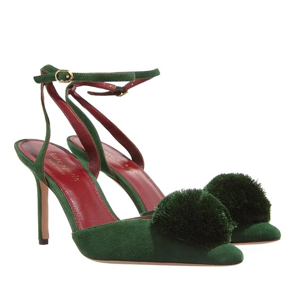 kate spade Shoes - kate spade New York Women's Amour Pom Pom Ankle Strap High Heel Pumps in Green